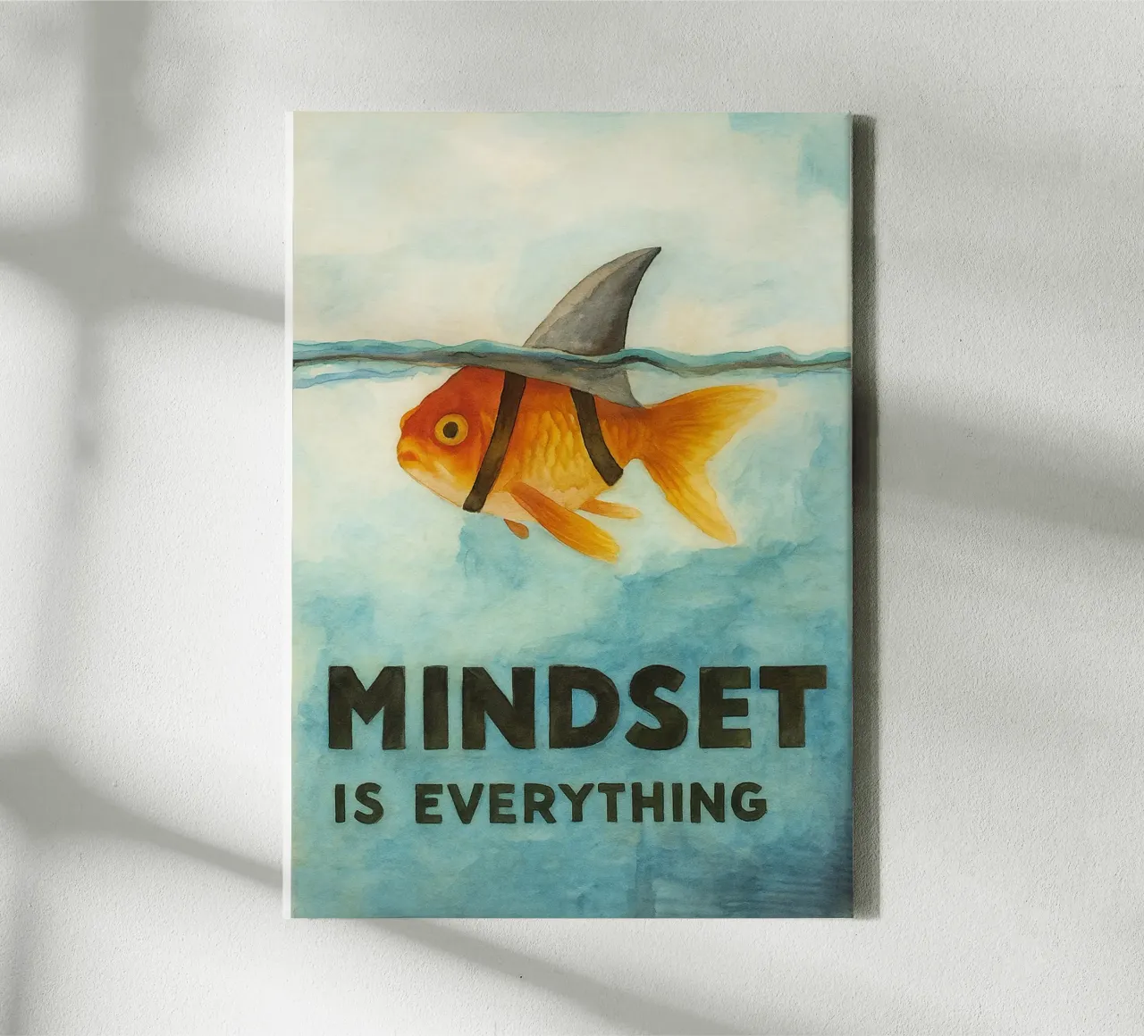 mindset is everything fish canvas with Floater frame by cepeducks