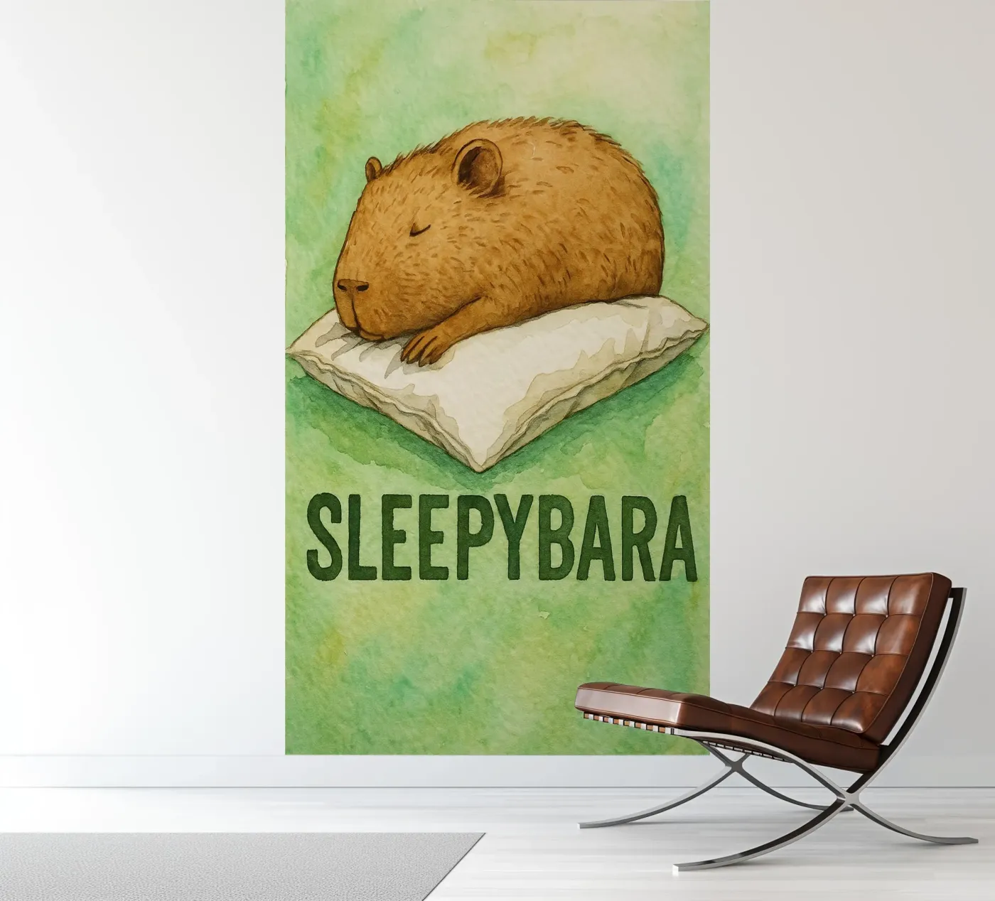 sleepybara tekening fotobehang van cepeducks