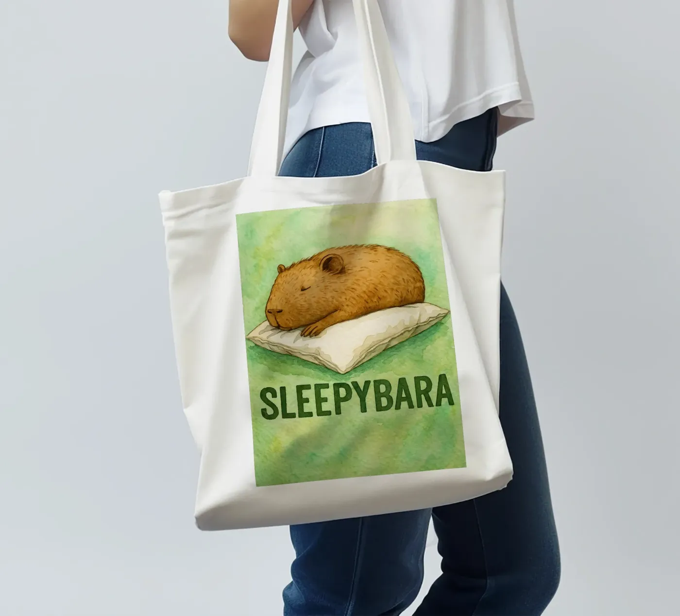 sleepybara drawing tote bag by cepeducks