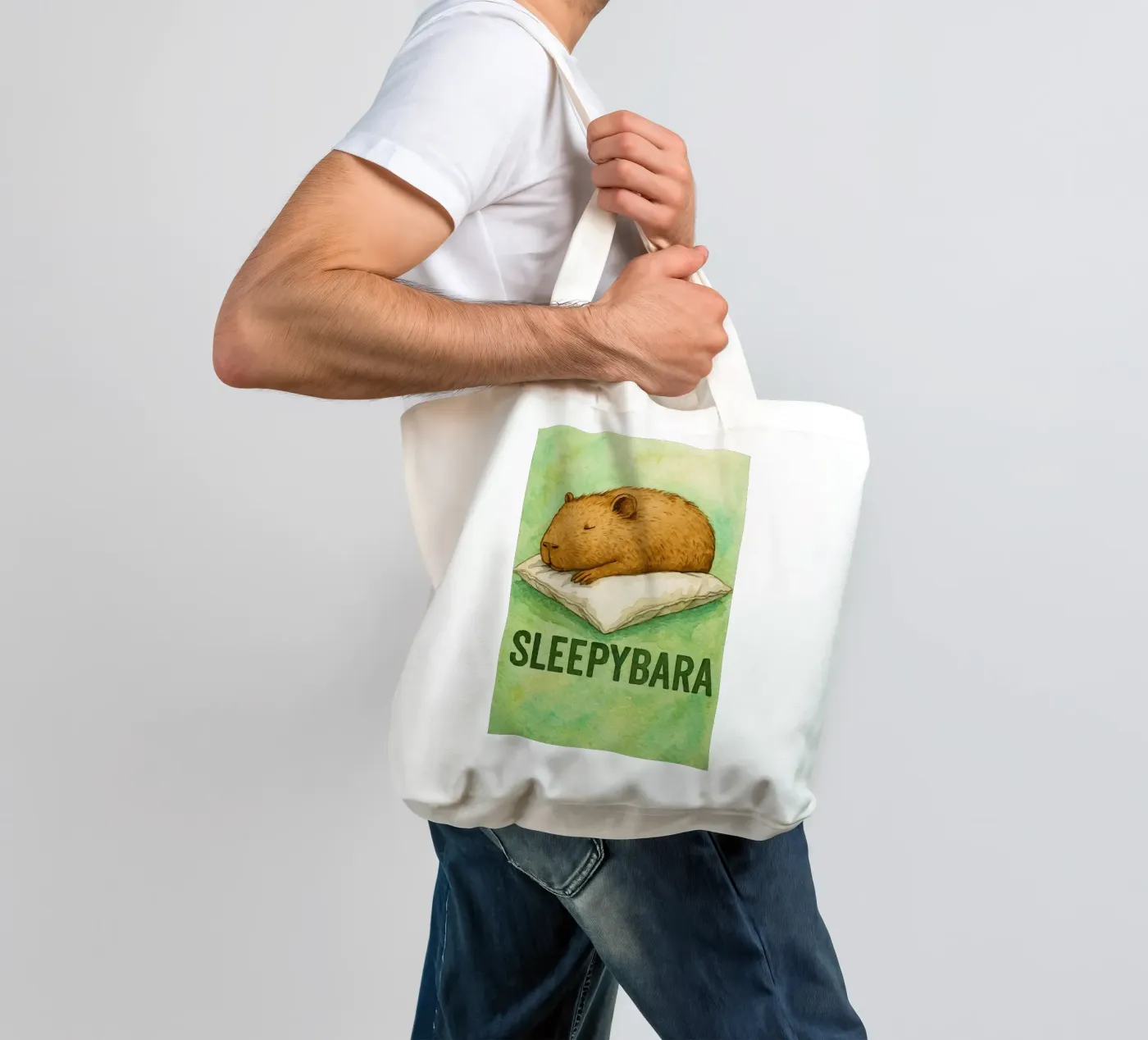 sleepybara drawing tote bag by cepeducks