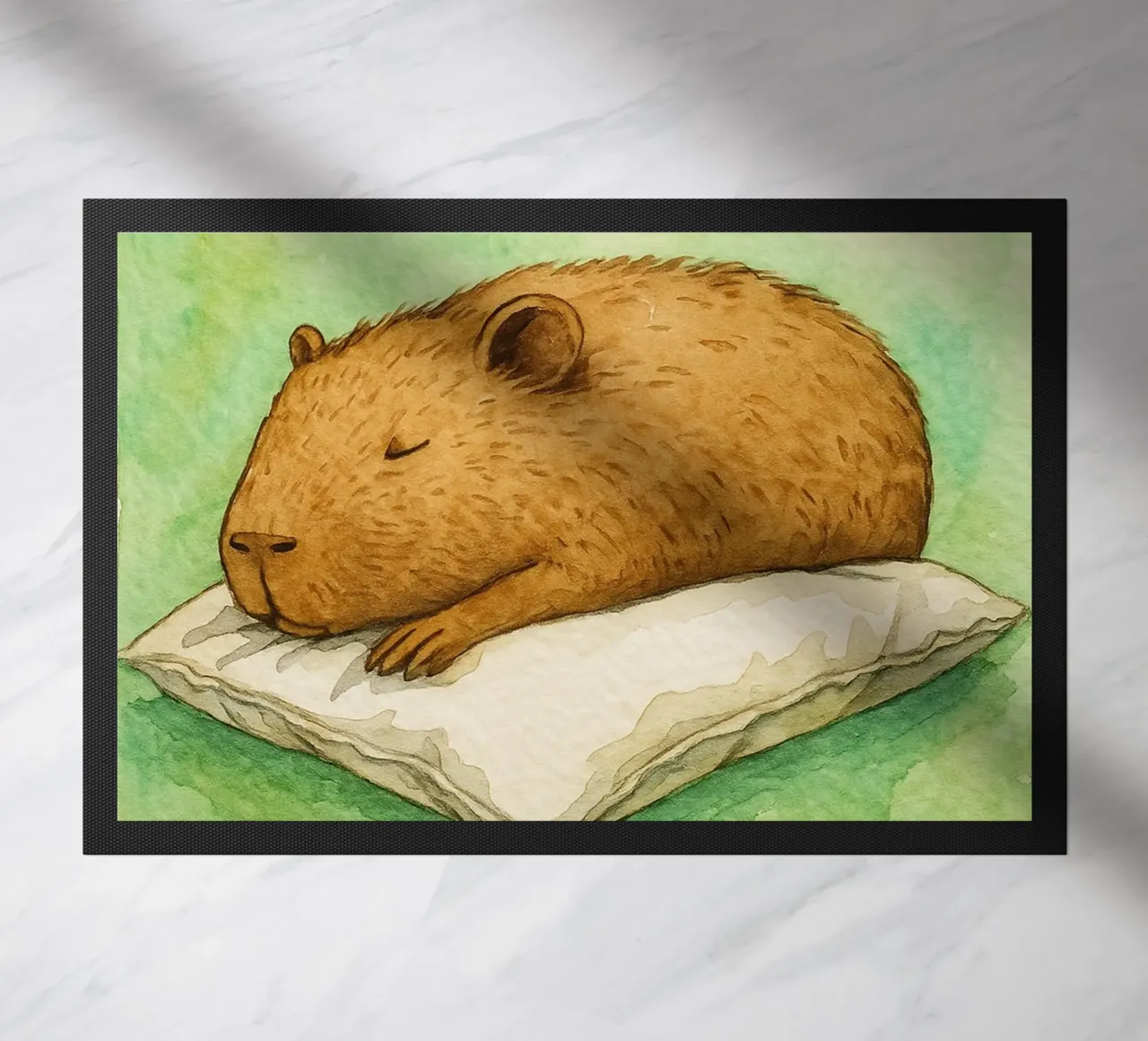 sleepybara drawing doormat by cepeducks