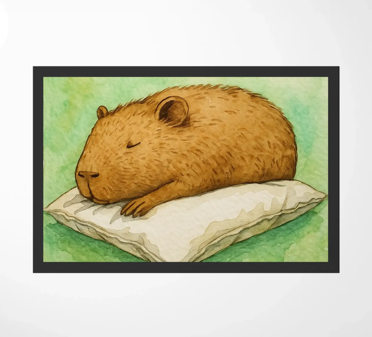 sleepybara drawing doormat by cepeducks