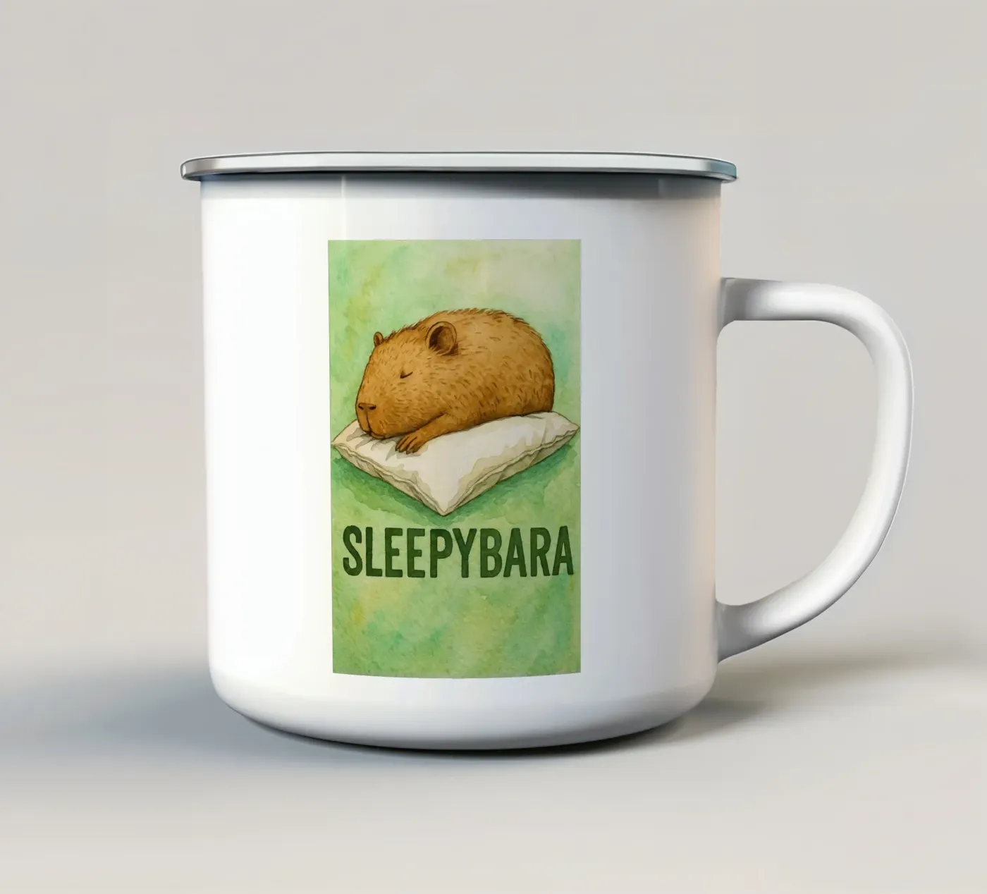 sleepybara drawing enamel mug by cepeducks