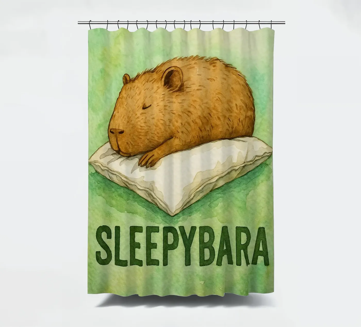 sleepybara drawing shower curtain by cepeducks