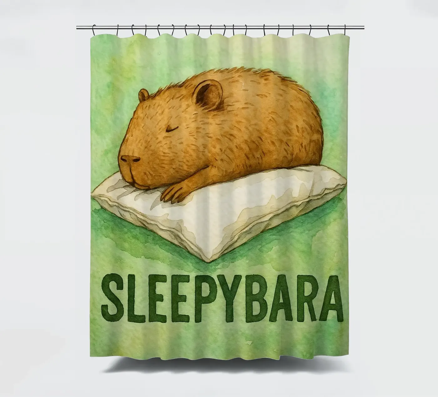 sleepybara drawing shower curtain by cepeducks