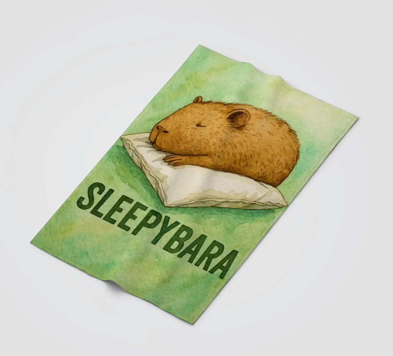 sleepybara tekening fleecedeken van cepeducks