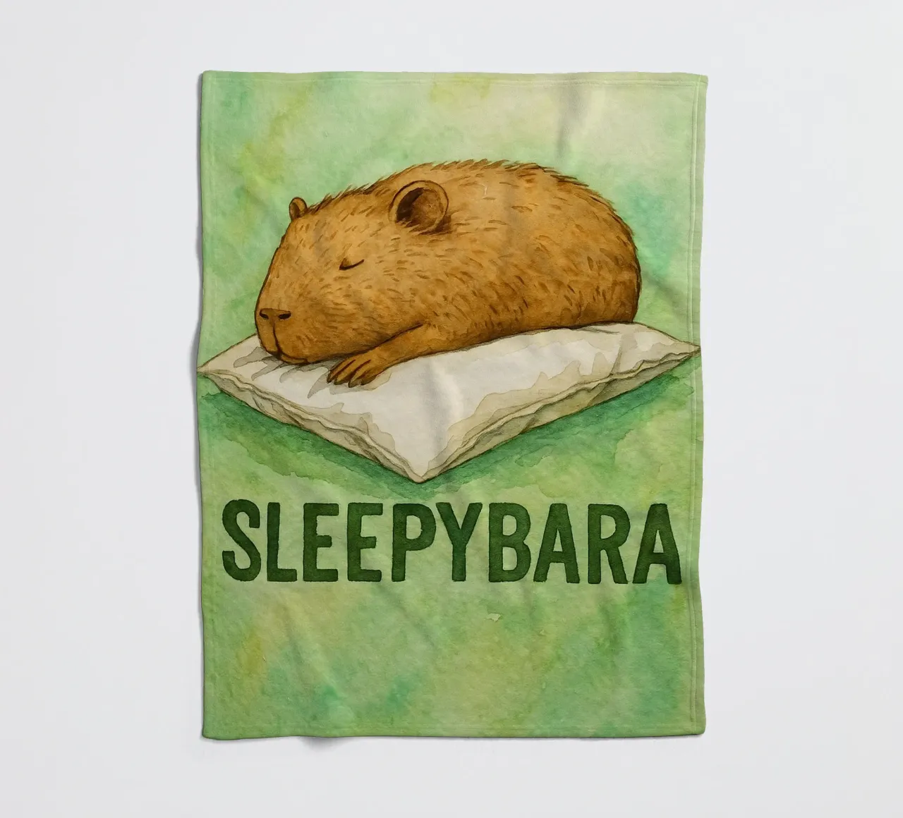 sleepybara tekening fleecedeken van cepeducks