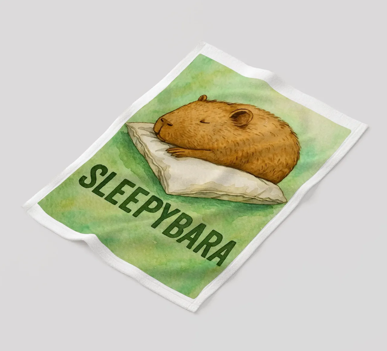 sleepybara tekening fleecedeken van cepeducks