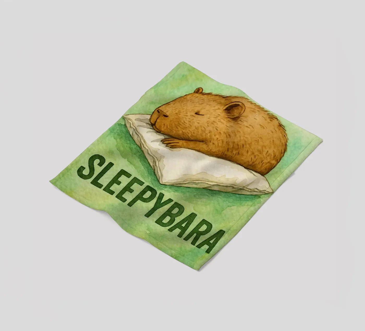 disegno di sleepybara coperta in pile da cepeducks