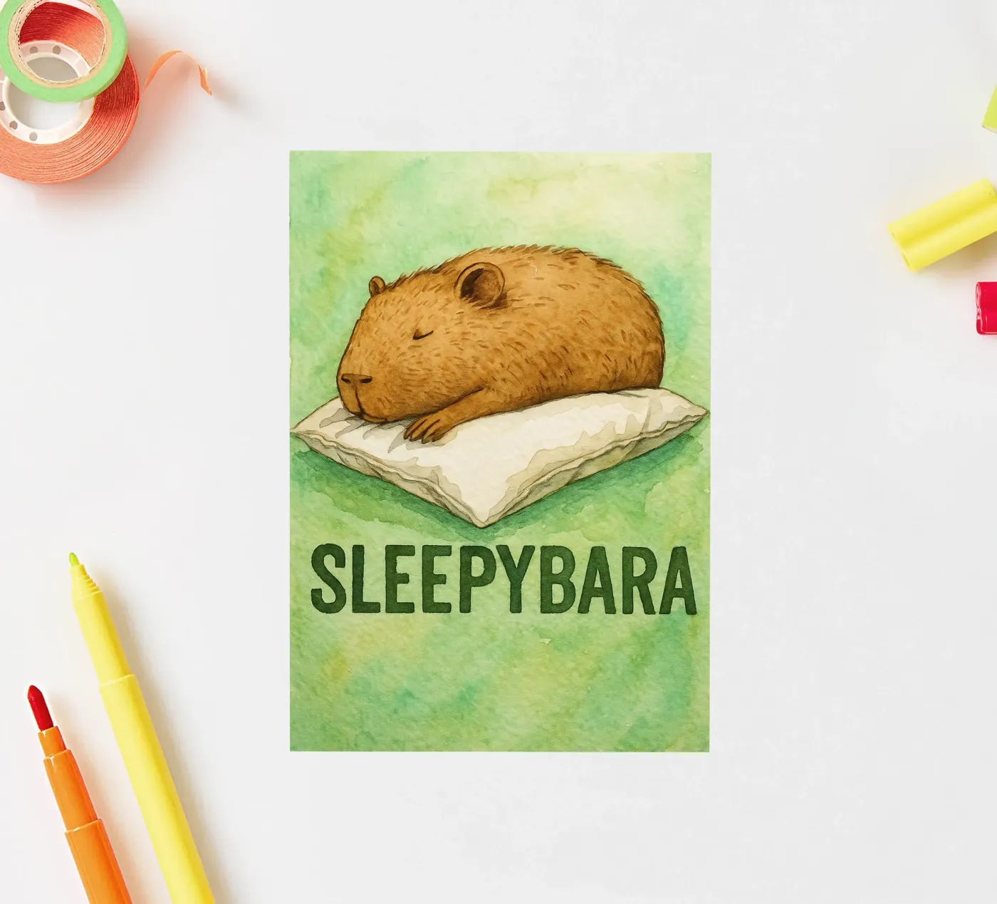 sleepybara drawing autocollant de cepeducks