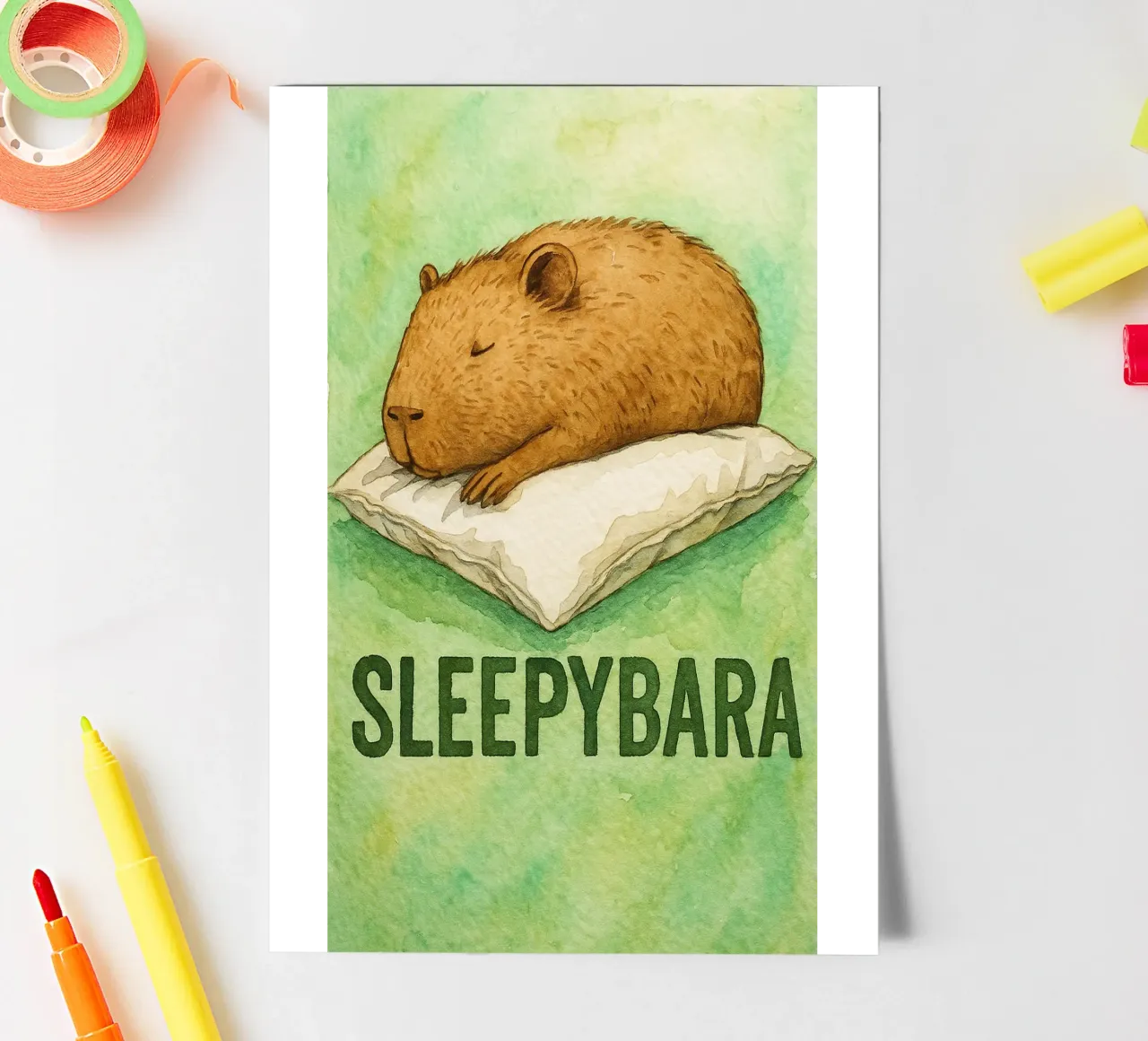 sleepybara drawing sticker sheet by cepeducks