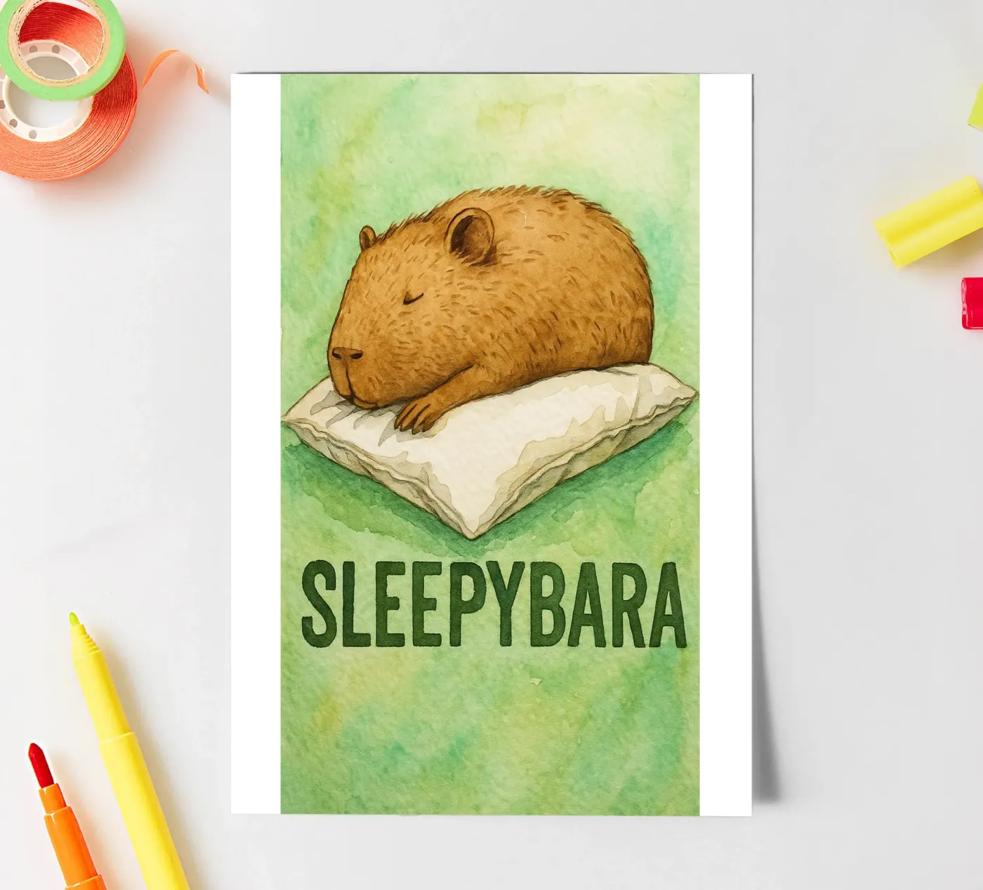 sleepybara drawing sticker sheet by cepeducks