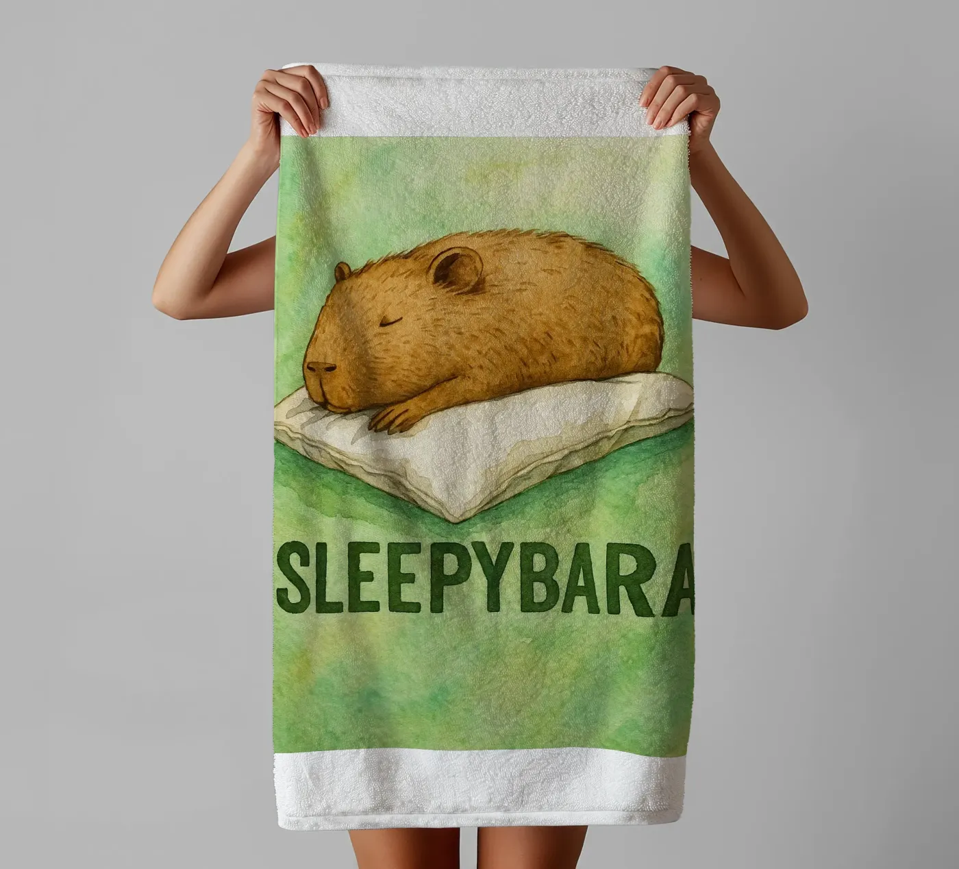 sleepybara drawing asciugamano da bagno da cepeducks