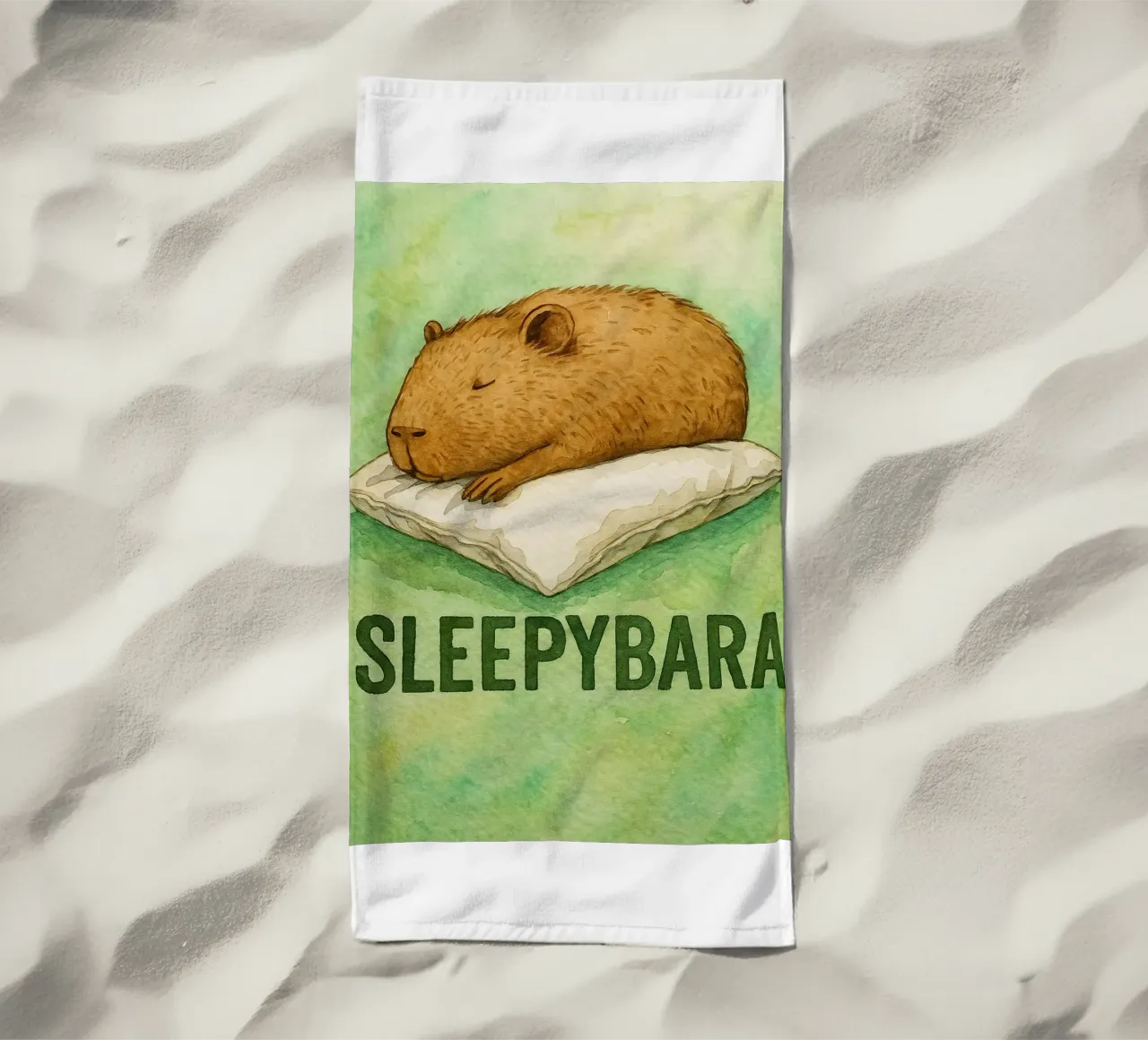 disegno di sleepybara telo mare da cepeducks