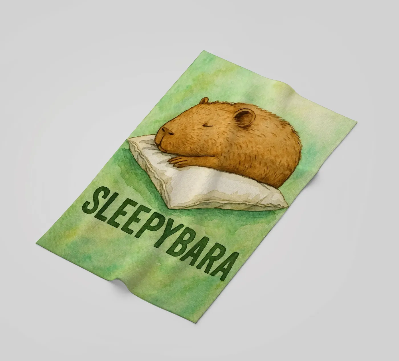 sleepybara drawing beach towel by cepeducks