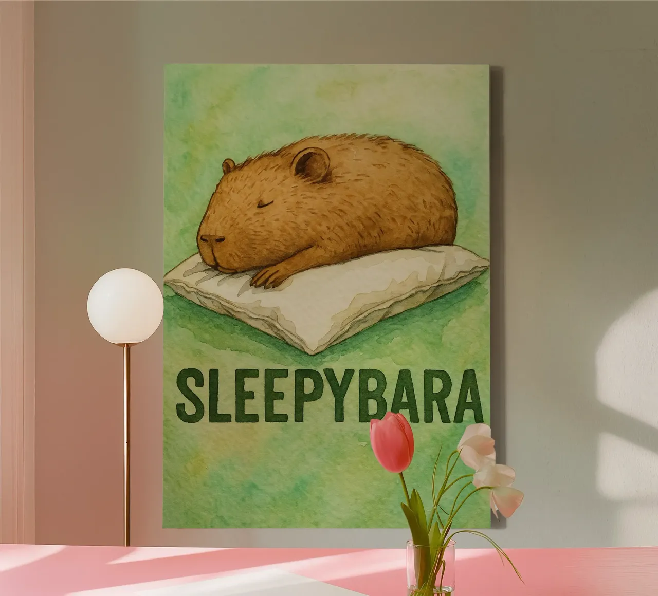 sleepybara drawing canvas with Floater frame by cepeducks
