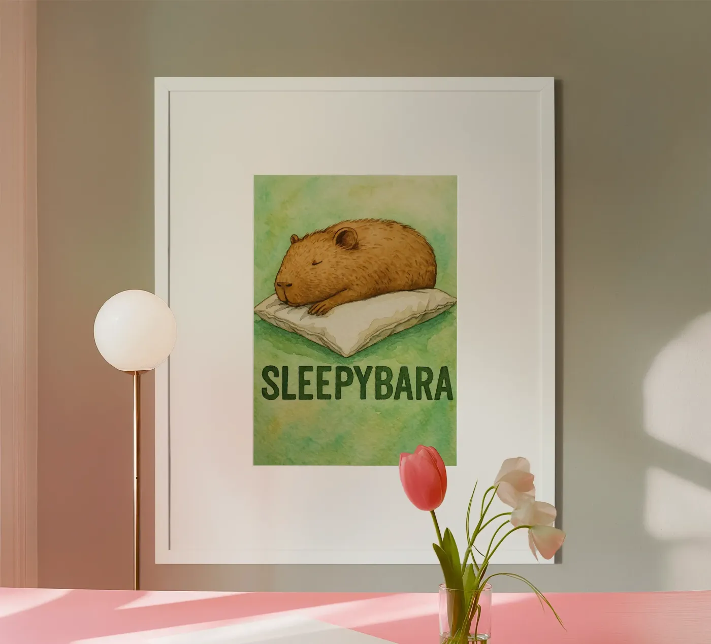 sleepybara tekening poster van cepeducks