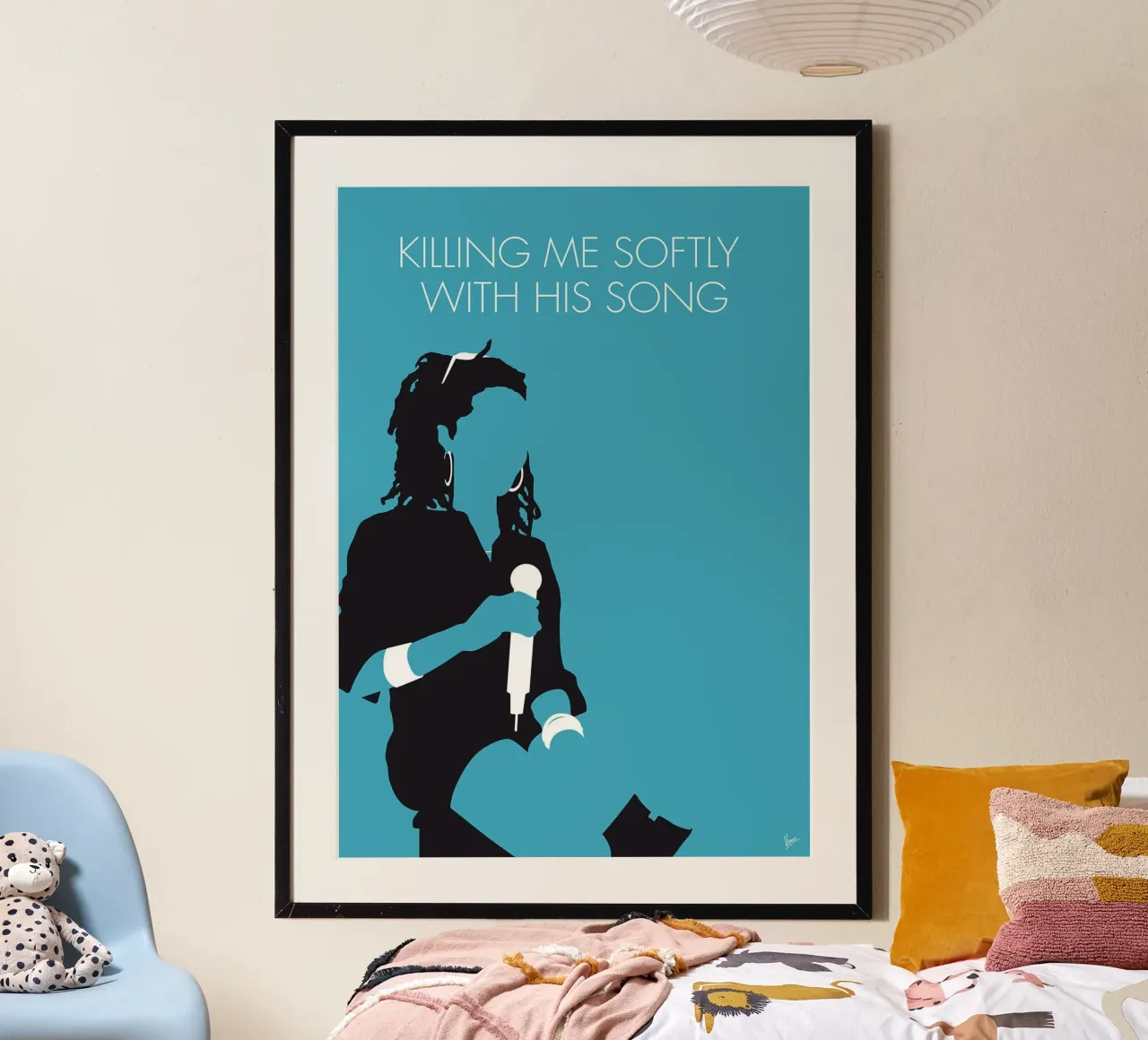Lauryn Hill - Killing Me Softly With His Song di Chungkong poster con telaio in alluminio da jammie