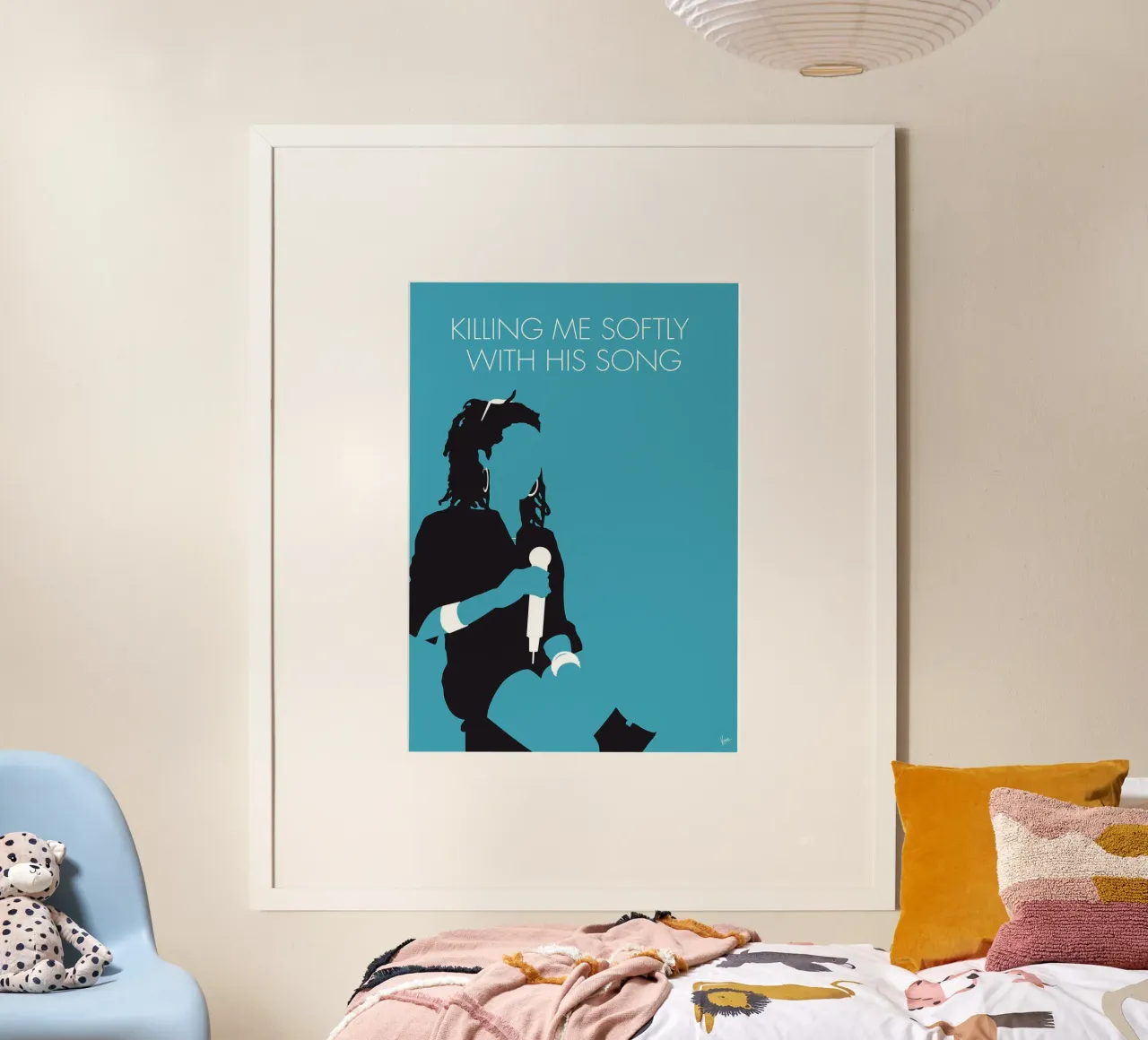Lauryn Hill - Killing Me Softly With His Song di Chungkong poster con telaio in alluminio da jammie