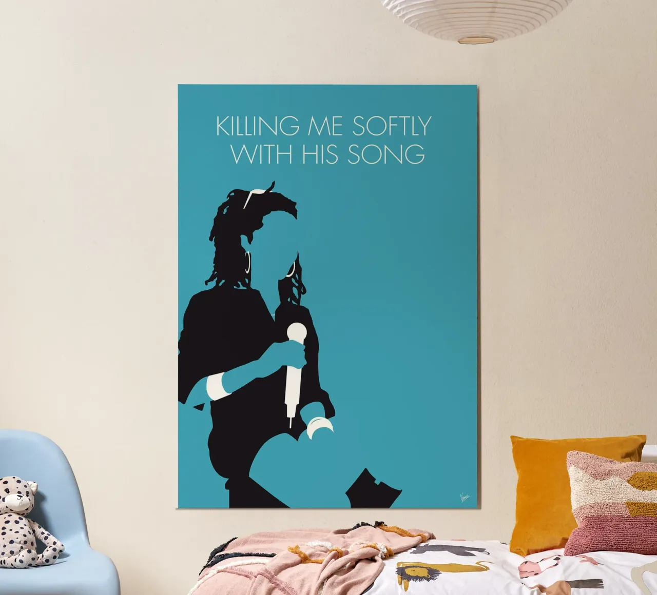 Lauryn Hill - Killing Me Softly With His Song di Chungkong poster con telaio in alluminio da jammie
