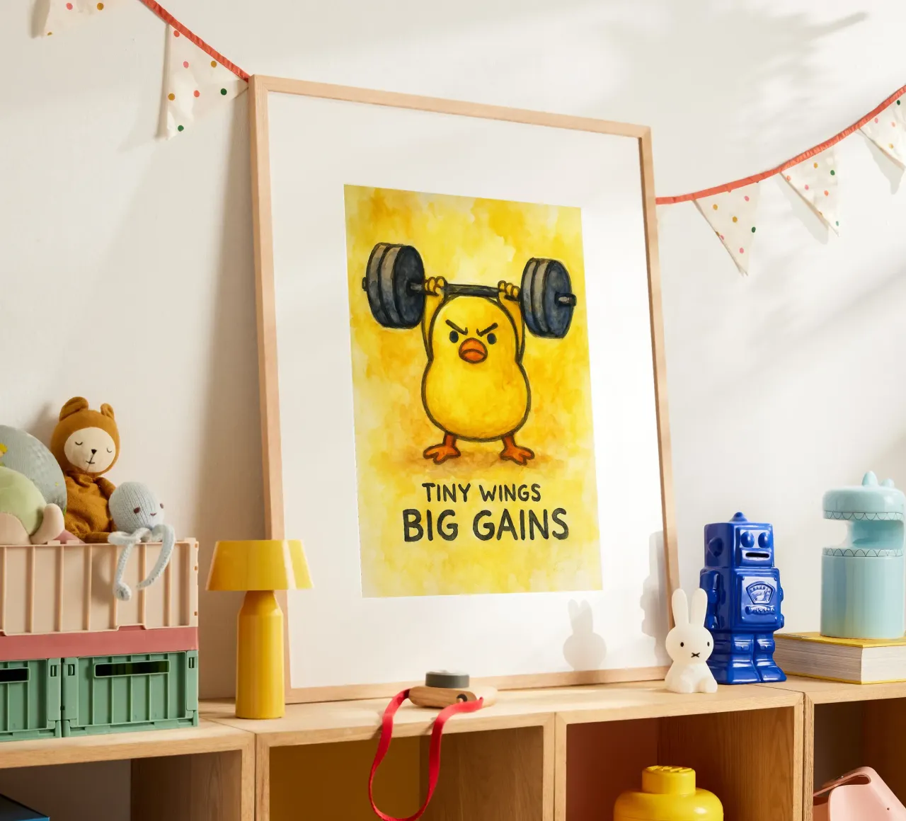 piccole ali grandi guadagni divertente anatra poster da cepeducks