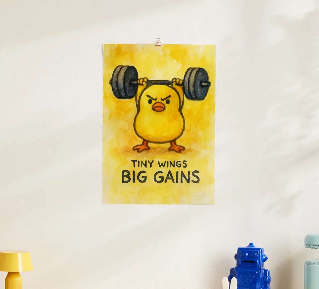 piccole ali grandi guadagni divertente anatra poster da cepeducks