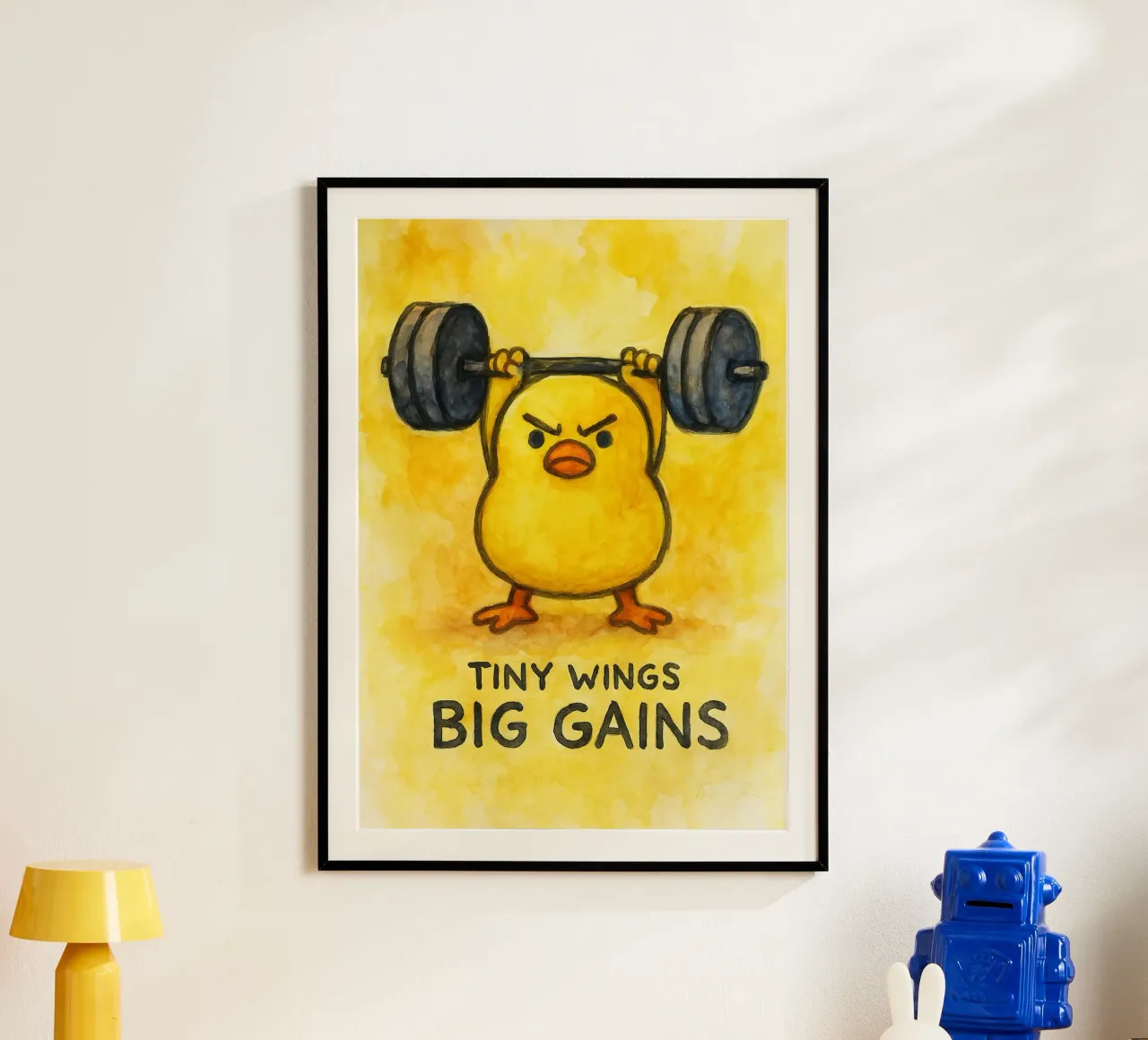 piccole ali grandi guadagni divertente anatra poster da cepeducks