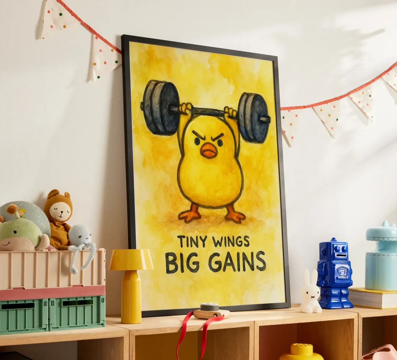 piccole ali grandi guadagni divertente anatra poster da cepeducks