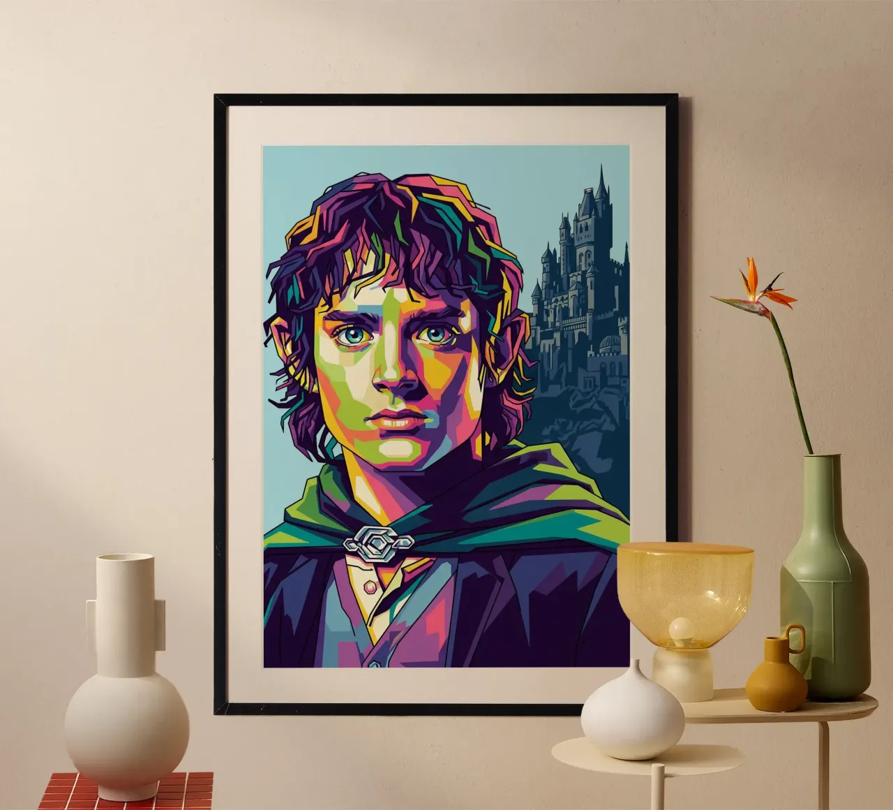 Il Signore degli Anelli - Elijah Wood #1 poster con telaio in legno da Hantamrata