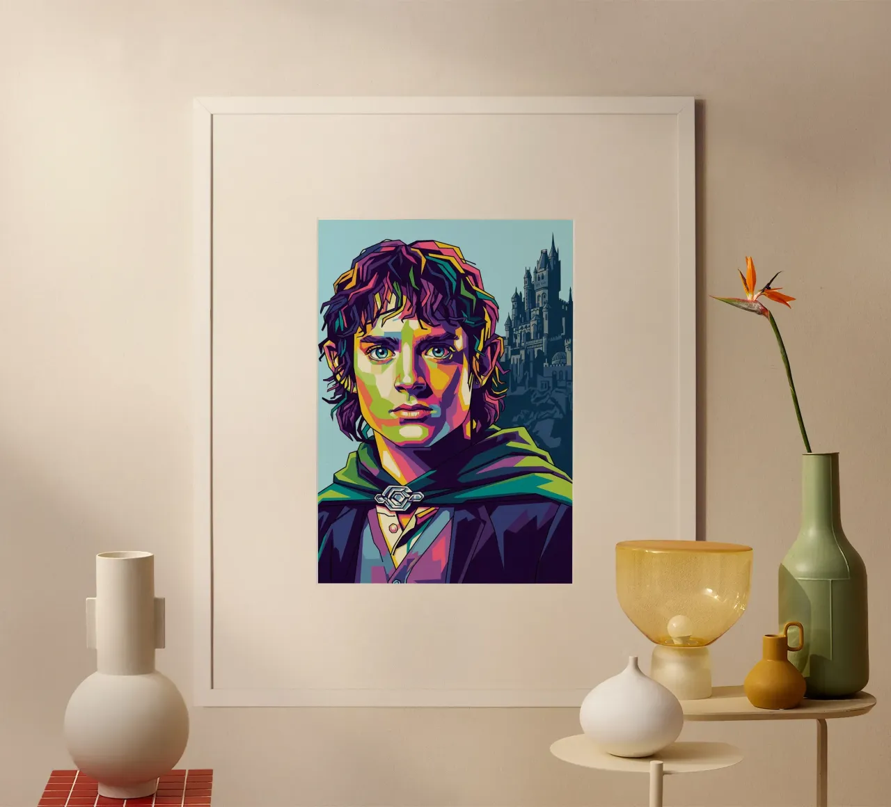 Il Signore degli Anelli - Elijah Wood #1 poster con telaio in legno da Hantamrata