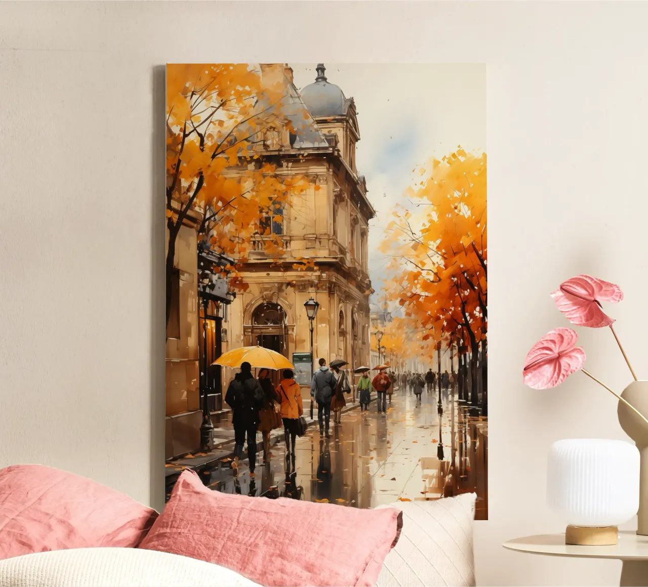 Autumn Rain tela con Cornice a cassetta da Artsy Bessy