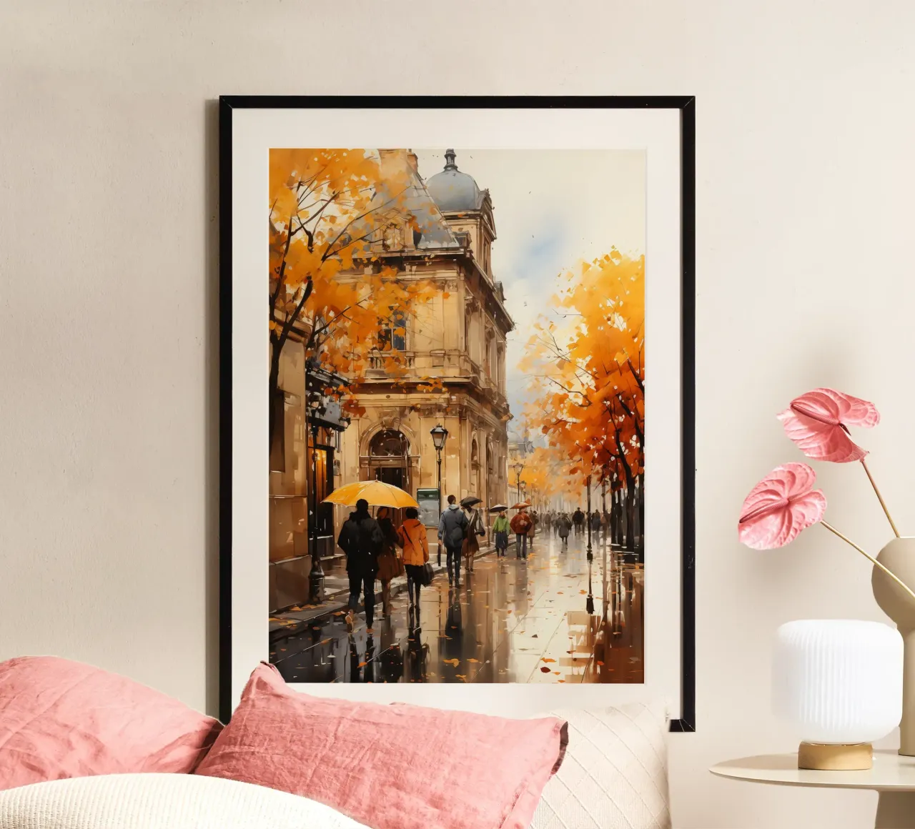 Autumn Rain poster con telaio in plastica da Artsy Bessy