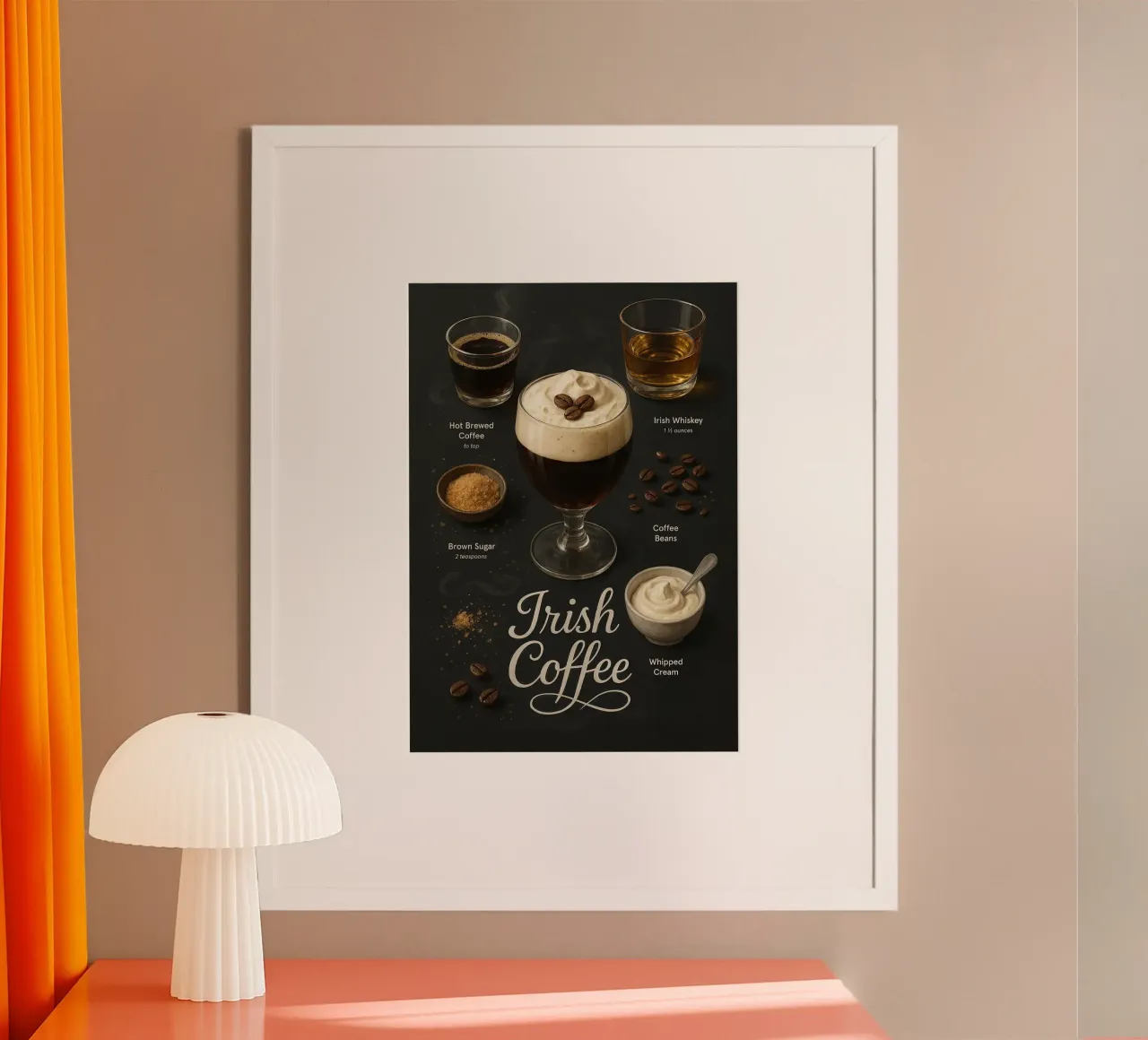 Poster sul caffè irlandese - Cocktail con crema di whisky ed espresso poster da mesa