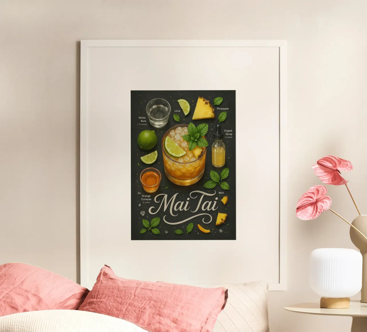 Poster Mai Tai - Cocktail tropicale a base di rum e agrumi poster da mesa