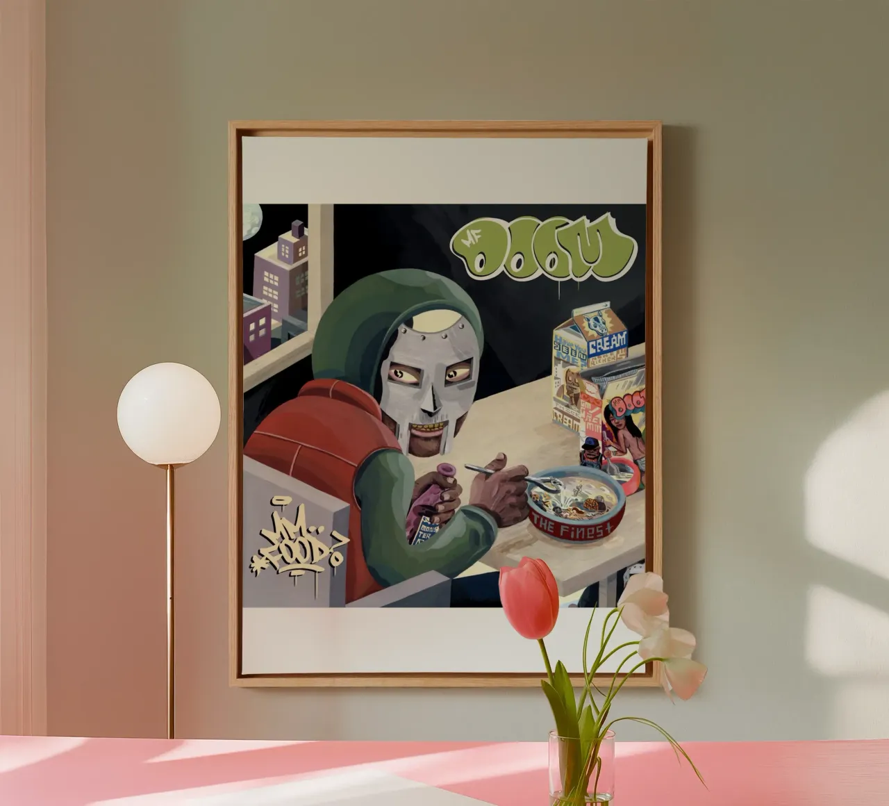 MF DOOM - MM..FOOD Leinwand mit Schattenfugenrahmen von Jonathan Phillips