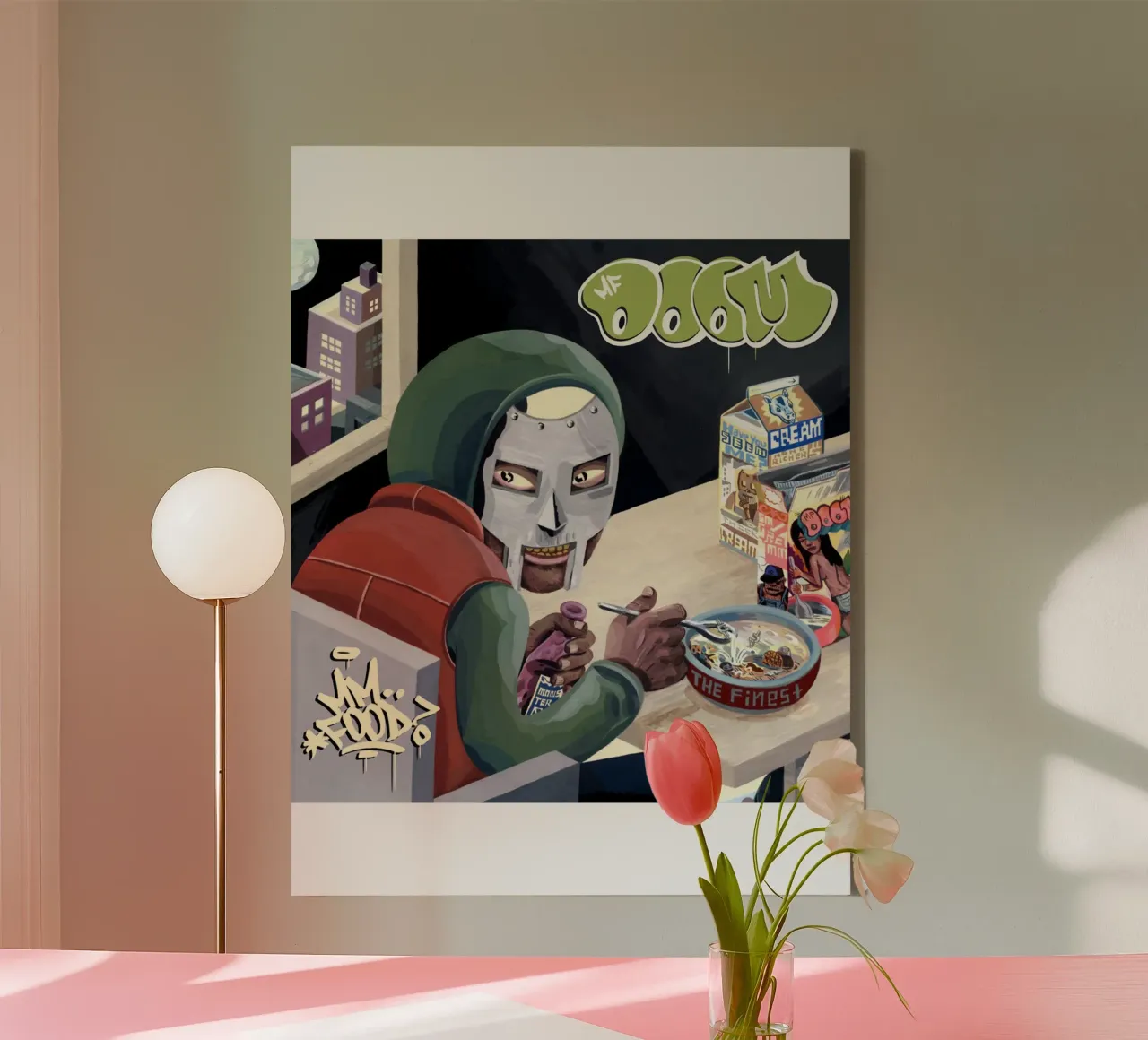 MF DOOM - MM..FOOD Leinwand mit Schattenfugenrahmen von Jonathan Phillips