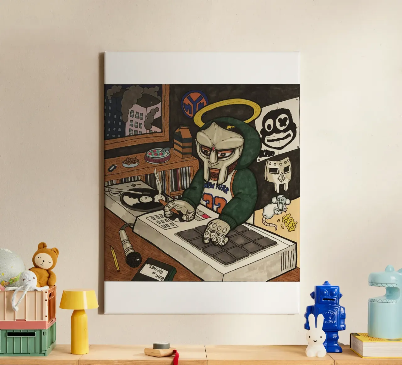 MF DOOM Tribut (Remastered) Leinwand mit Schattenfugenrahmen von Jonathan Phillips