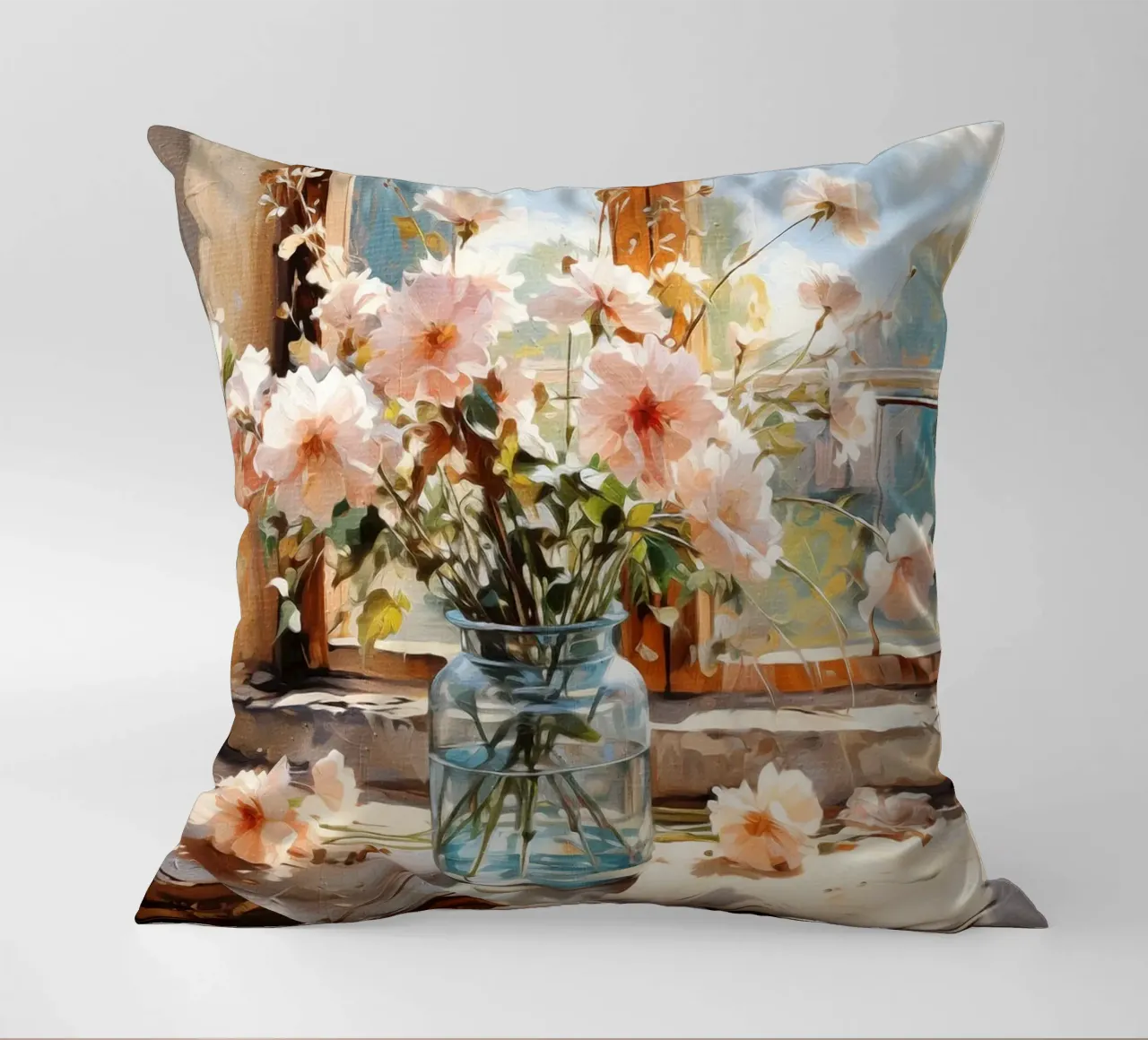 Flowers by the Window cuscino da Artsy Bessy