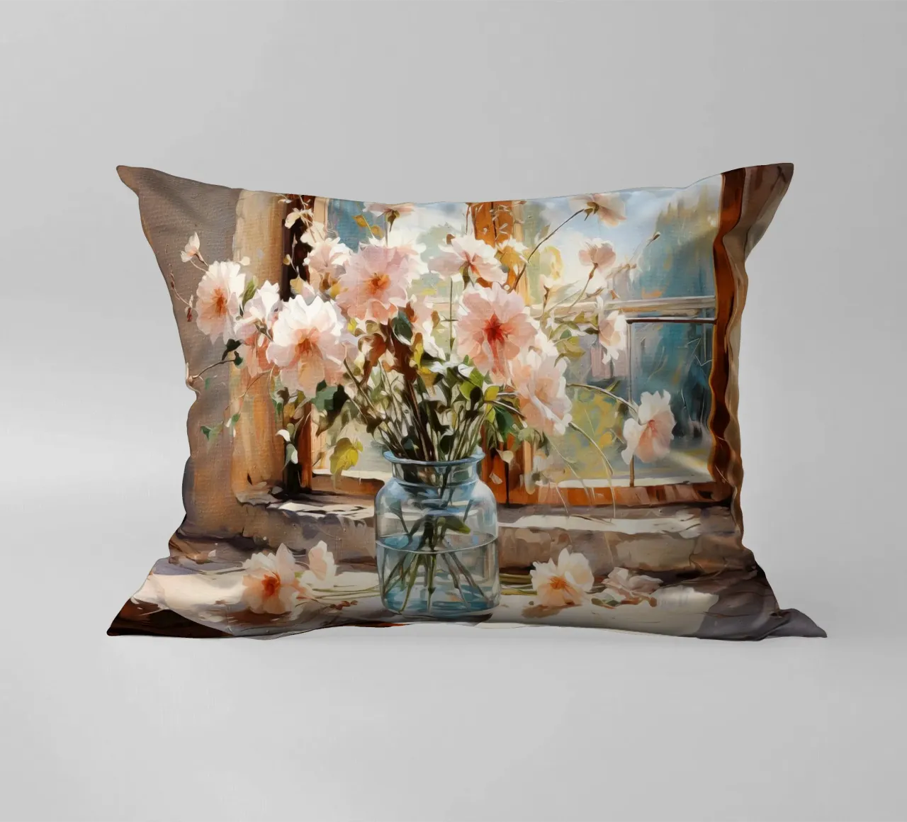 Flowers by the Window cuscino da Artsy Bessy