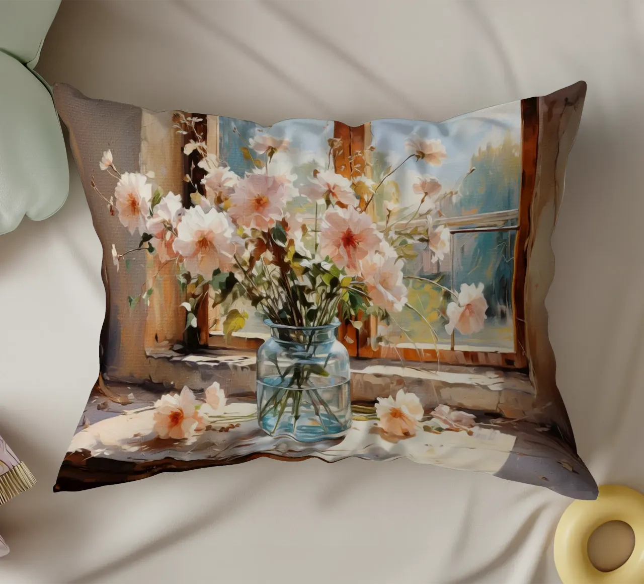 Flowers by the Window cuscino da Artsy Bessy