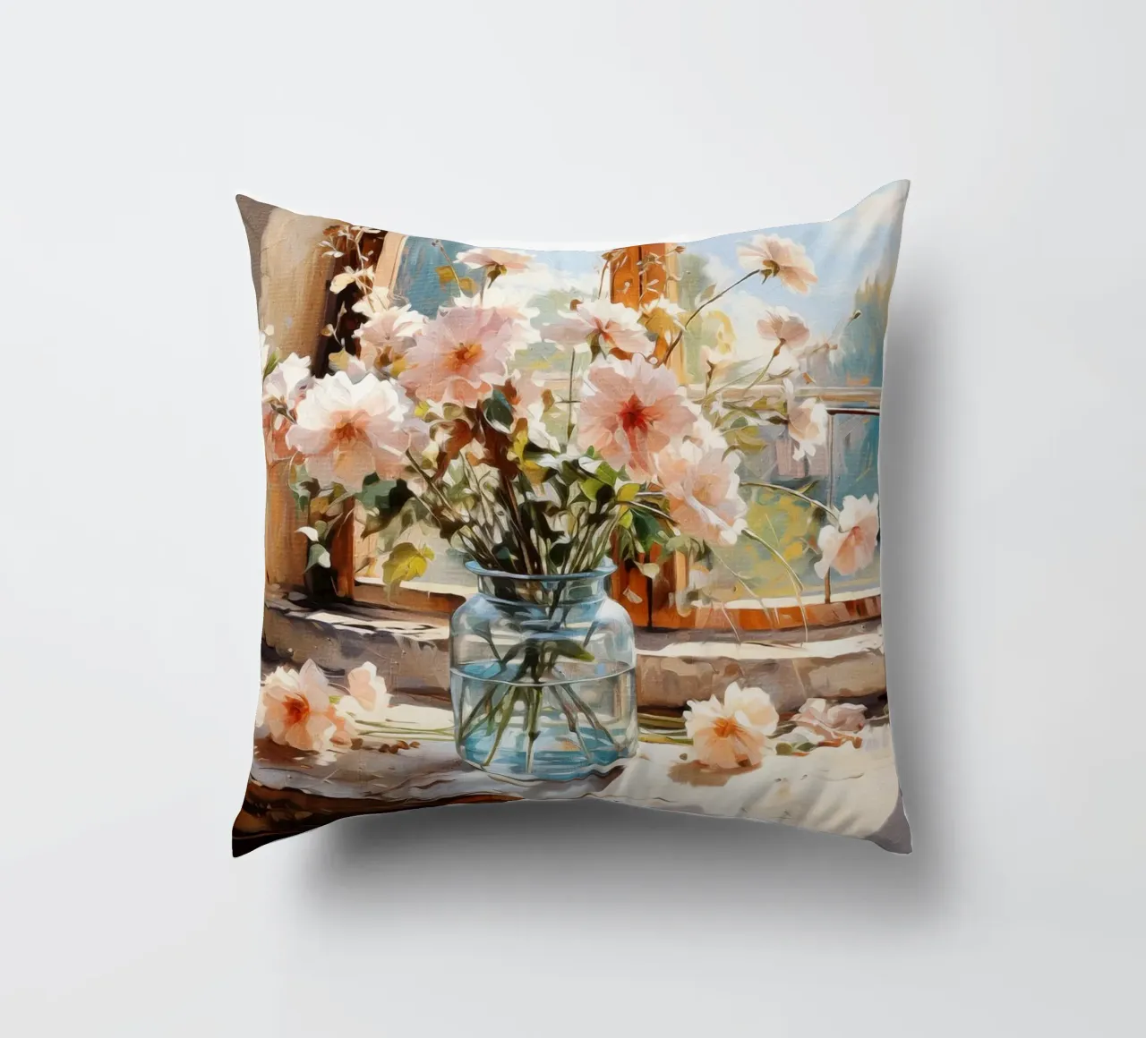 Flowers by the Window cuscino da Artsy Bessy