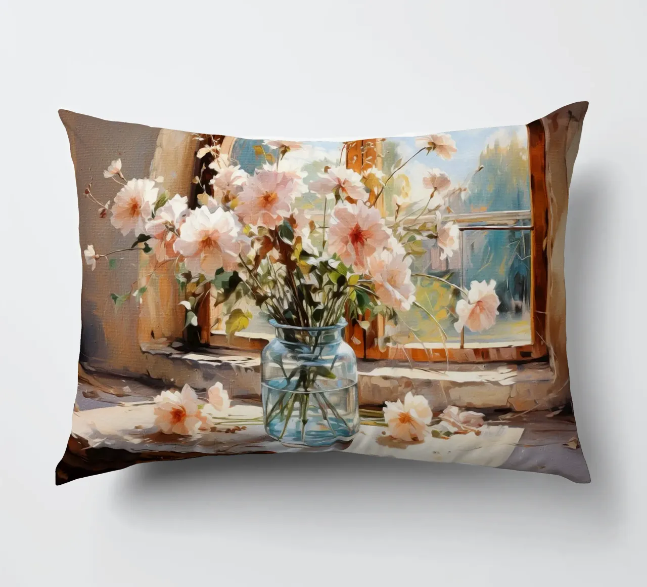Flowers by the Window cuscino da Artsy Bessy
