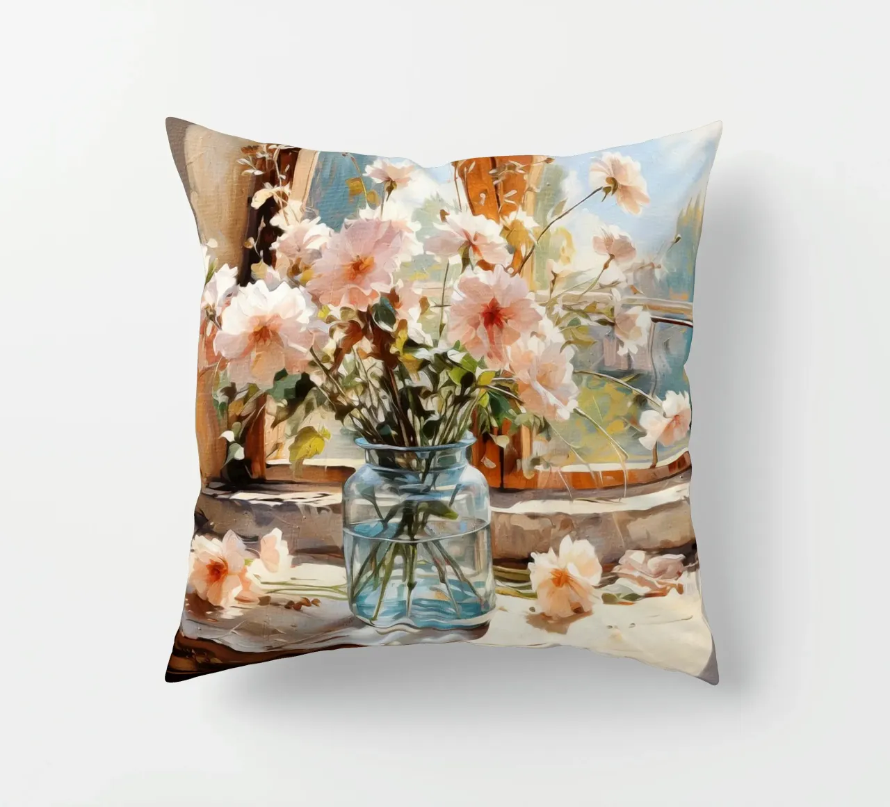 Flowers by the Window cuscino da Artsy Bessy