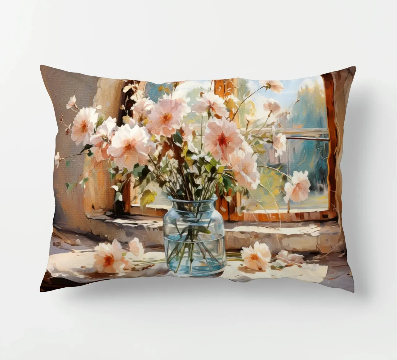 Flowers by the Window cuscino da Artsy Bessy