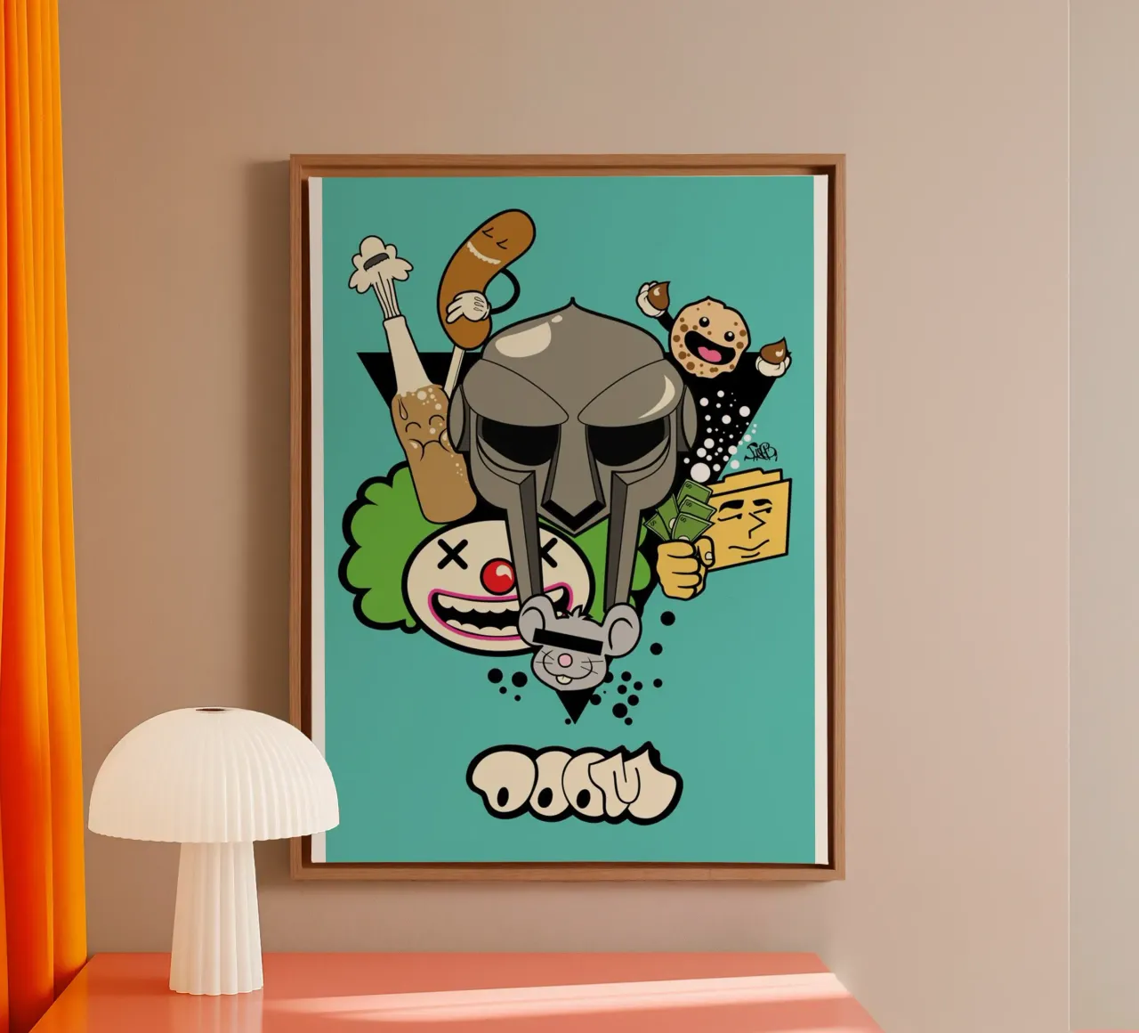 MF DOOM Fuun tela con Cornice a cassetta da Jonathan Phillips