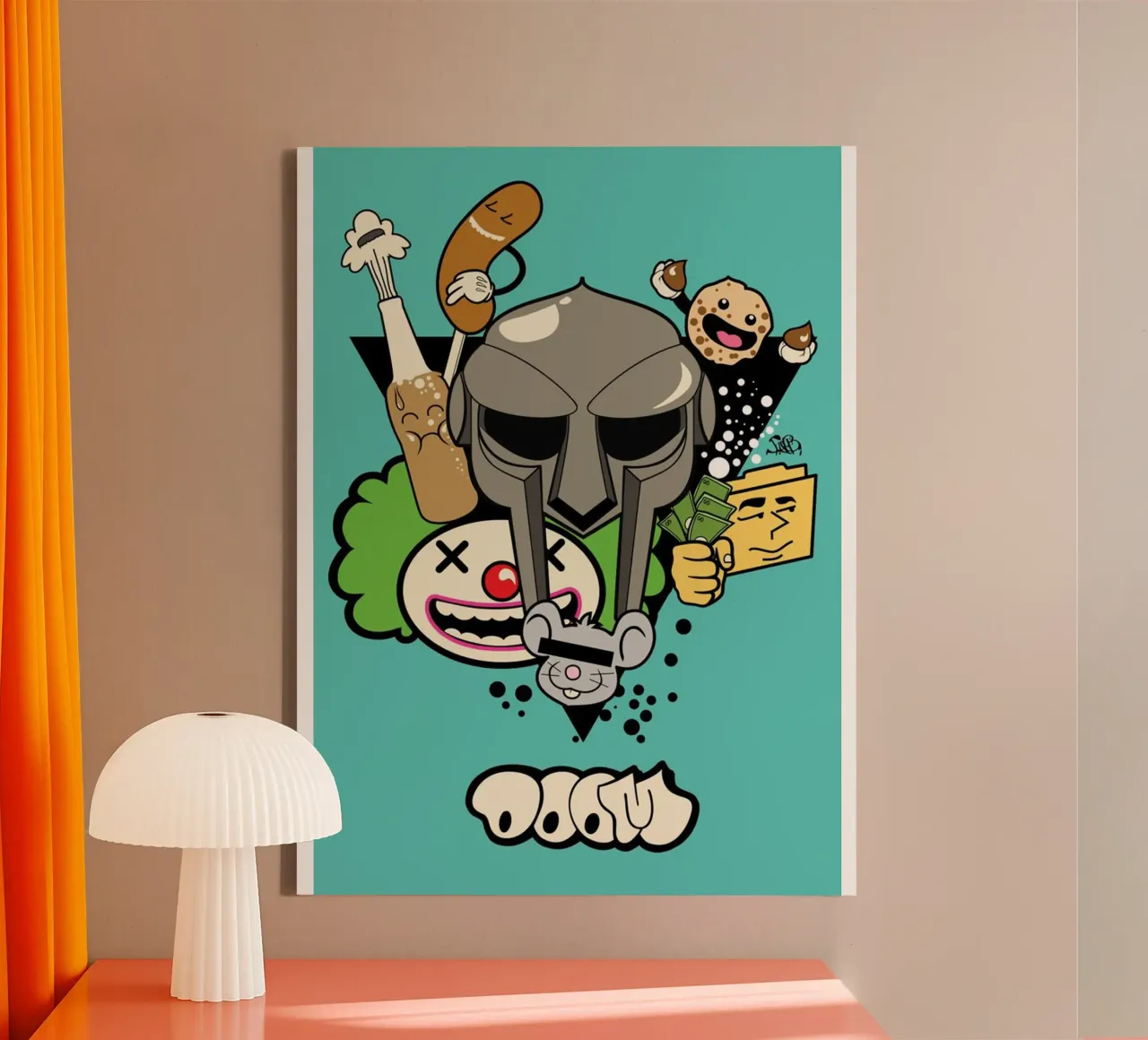 MF DOOM Fuun tela con Cornice a cassetta da Jonathan Phillips