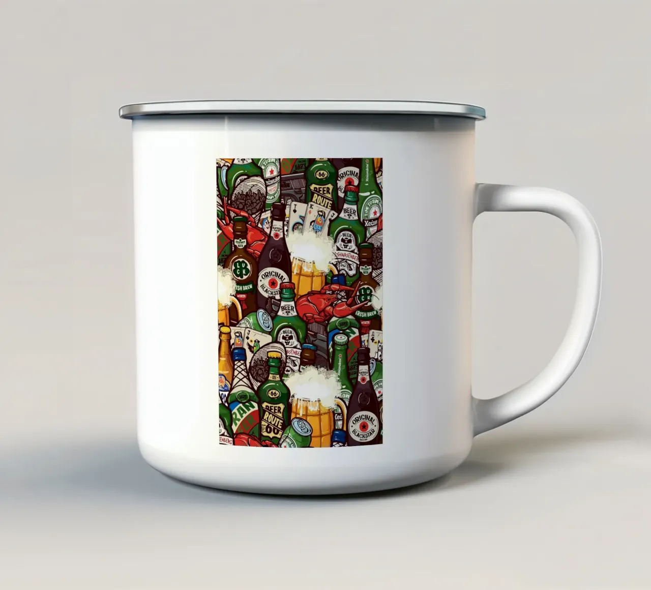 Birra tazza in smalto da mesa