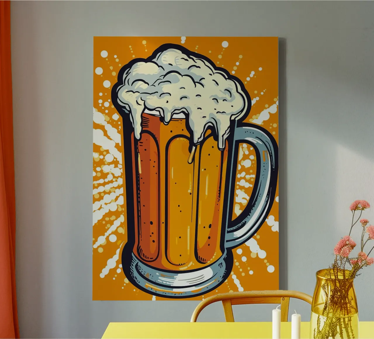 Birra Pop Art tela con Cornice a cassetta da mesa