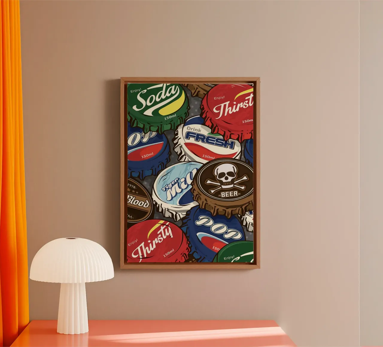 Beer and Soda canvas with Floater frame by mesa