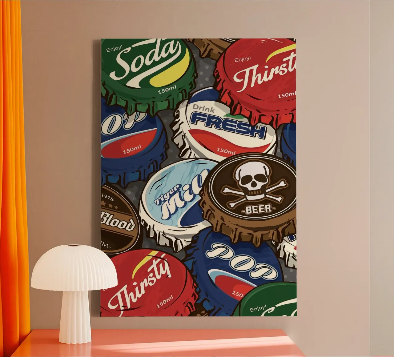 Beer and Soda canvas with Floater frame by mesa